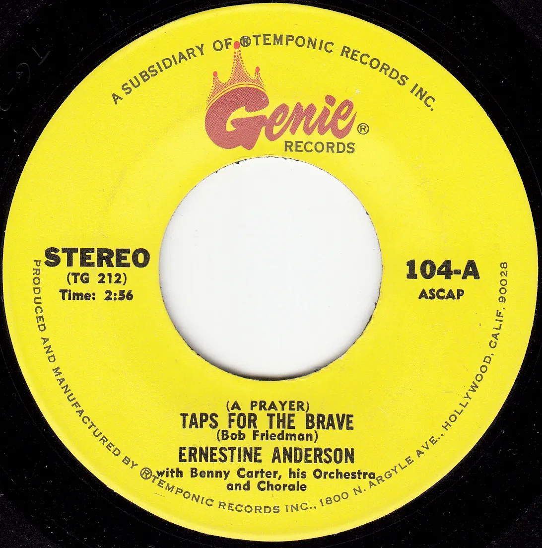 (A Prayer) Taps for the Brave – Ernestine Anderson (A-side label)