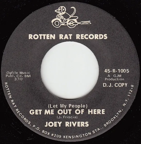 (Let My People) Get Me Out of Here – Joey Rivers (A-side label)