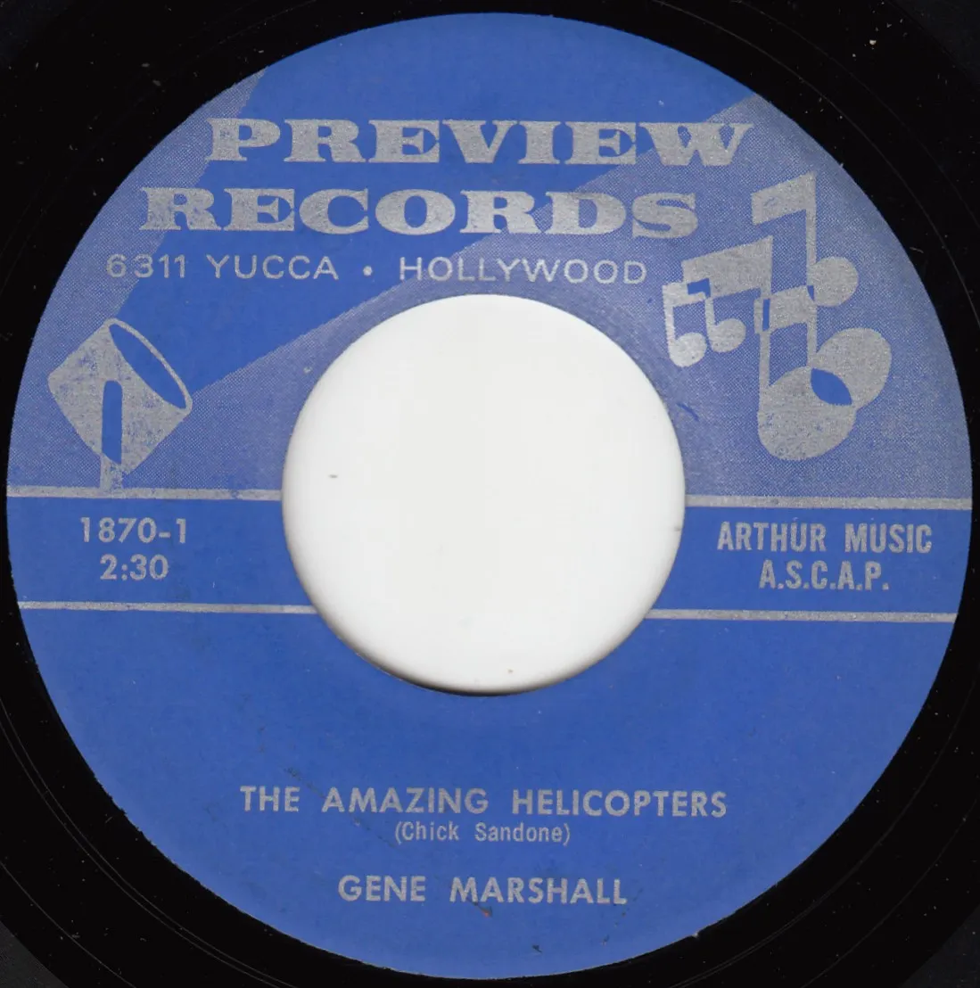Amazing Helicopters – Gene Marshall (A-side label)