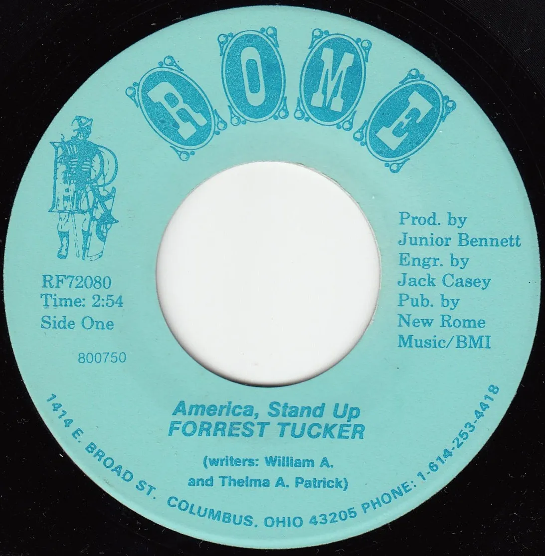 America, Stand Up – Forrest Tucker (A-side label)