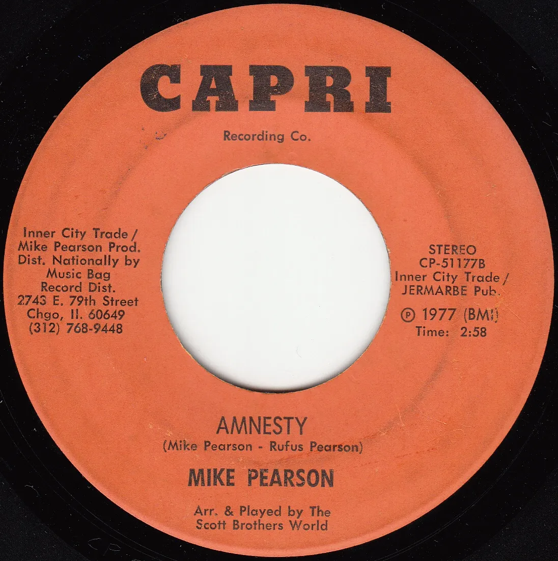 Amnesty – Mike Pearson (A-side label)