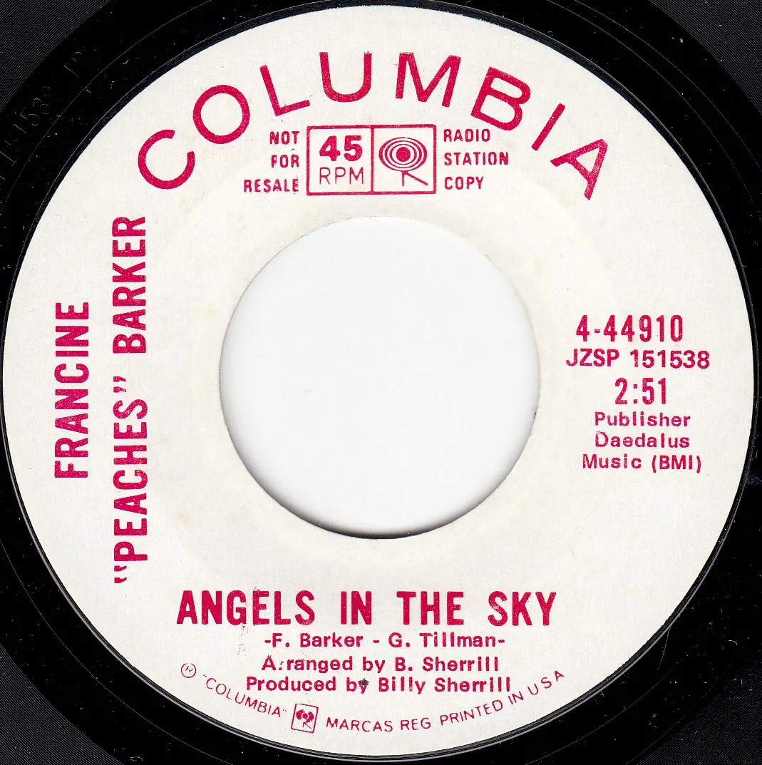 Angels in the Sky – Francine Peaches Barker (A-side label)
