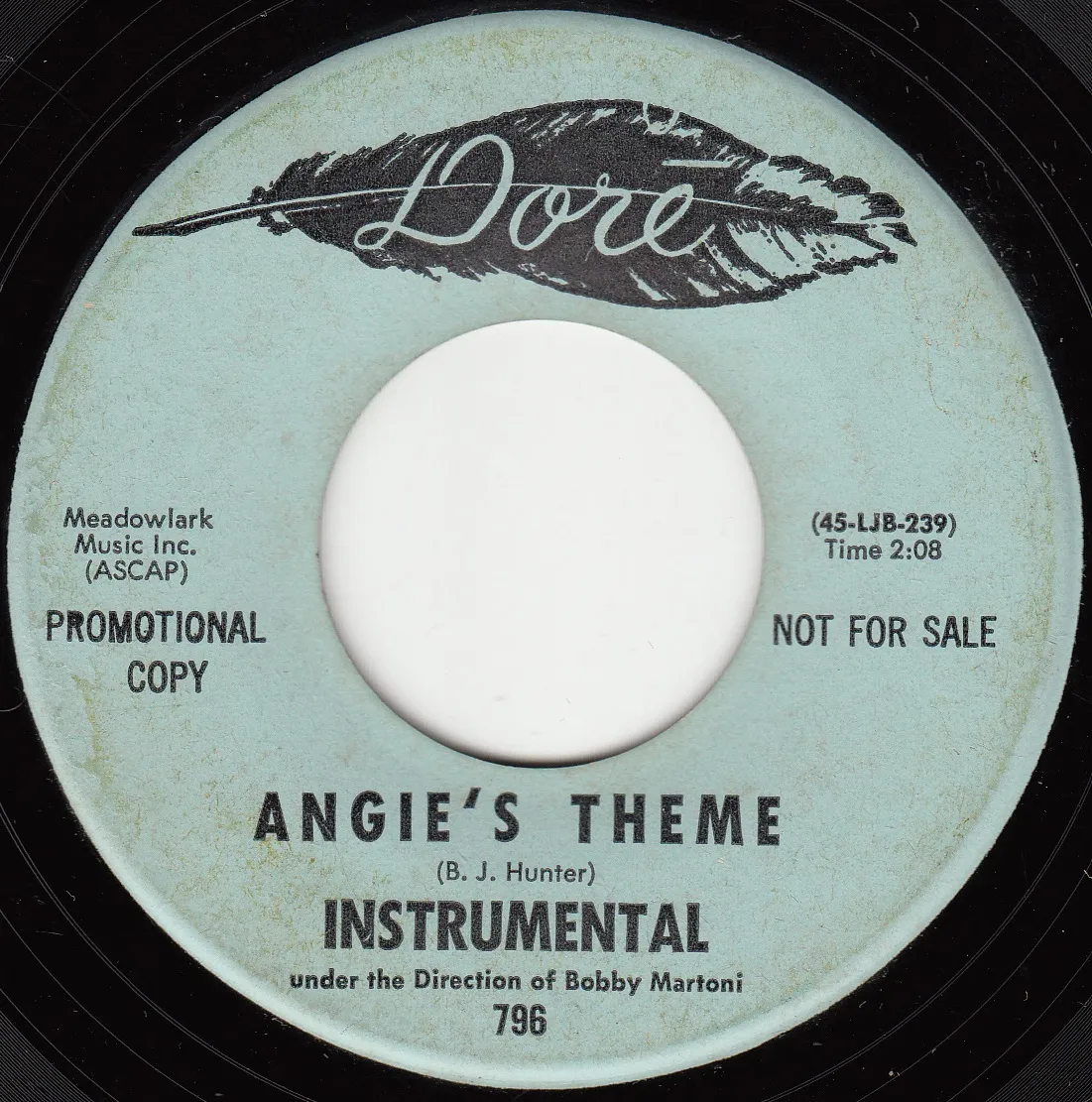 Angie's Theme – Bobby Martoni (A-side label)