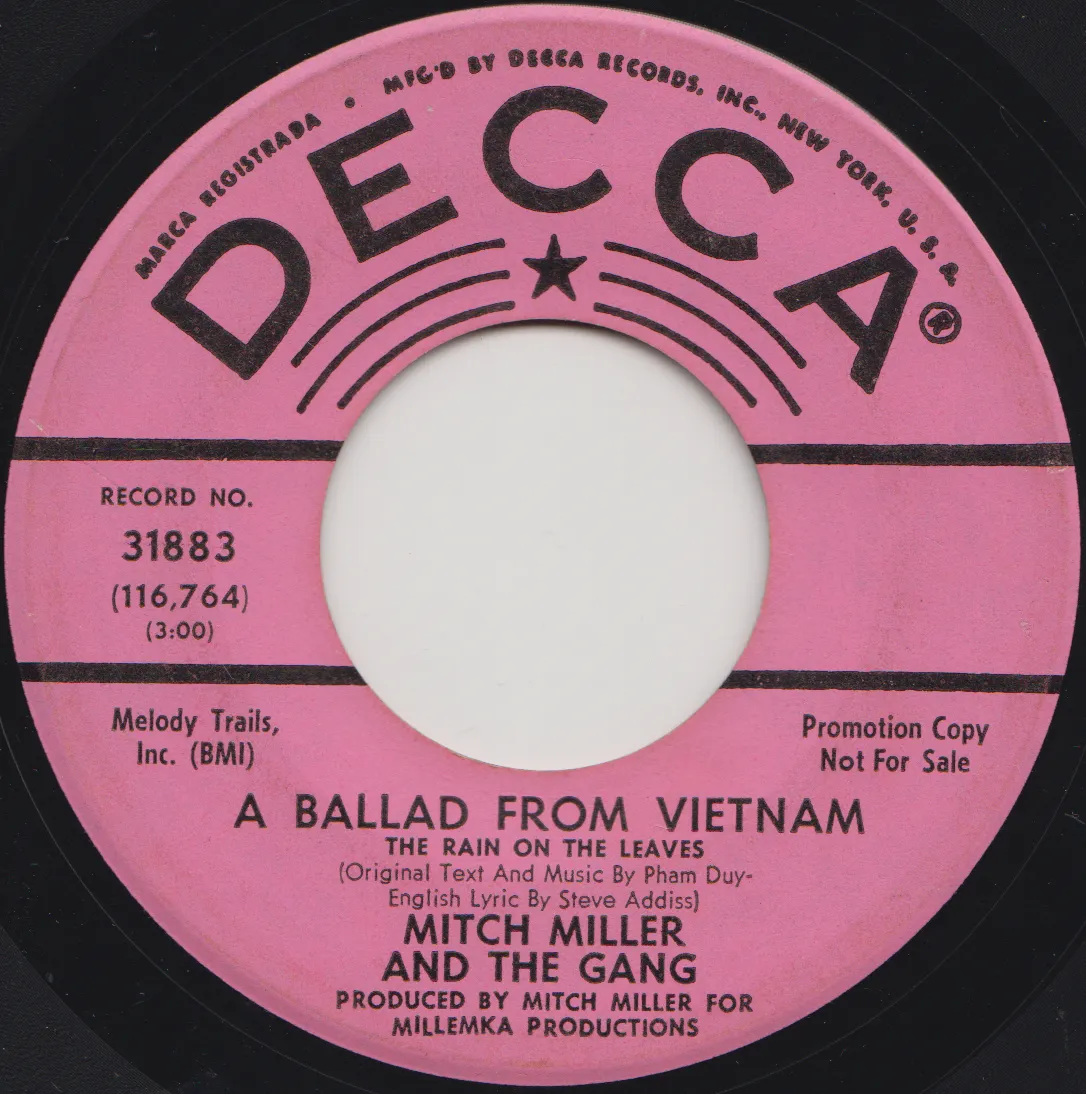 Ballad from Vietnam (The Rain on the Leaves) – Mitch Miller (A-side label)