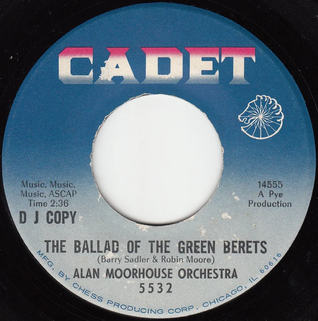 Ballad of the Green Berets – Alan Moorhouse Orchestra (A-side label)