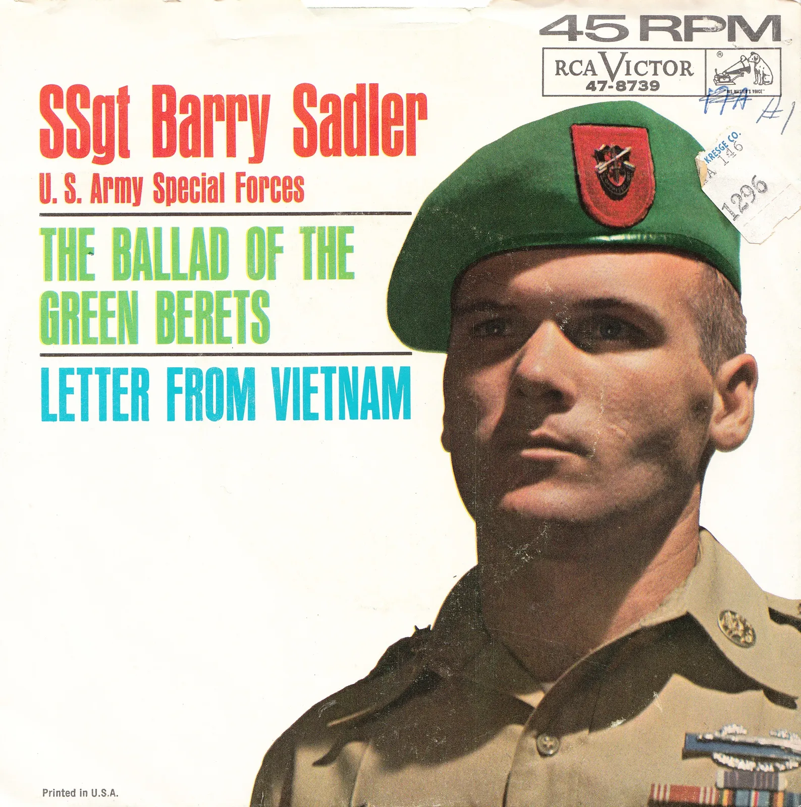 Ballad of the Green Berets – Barry Sadler (Picture sleeve (front))