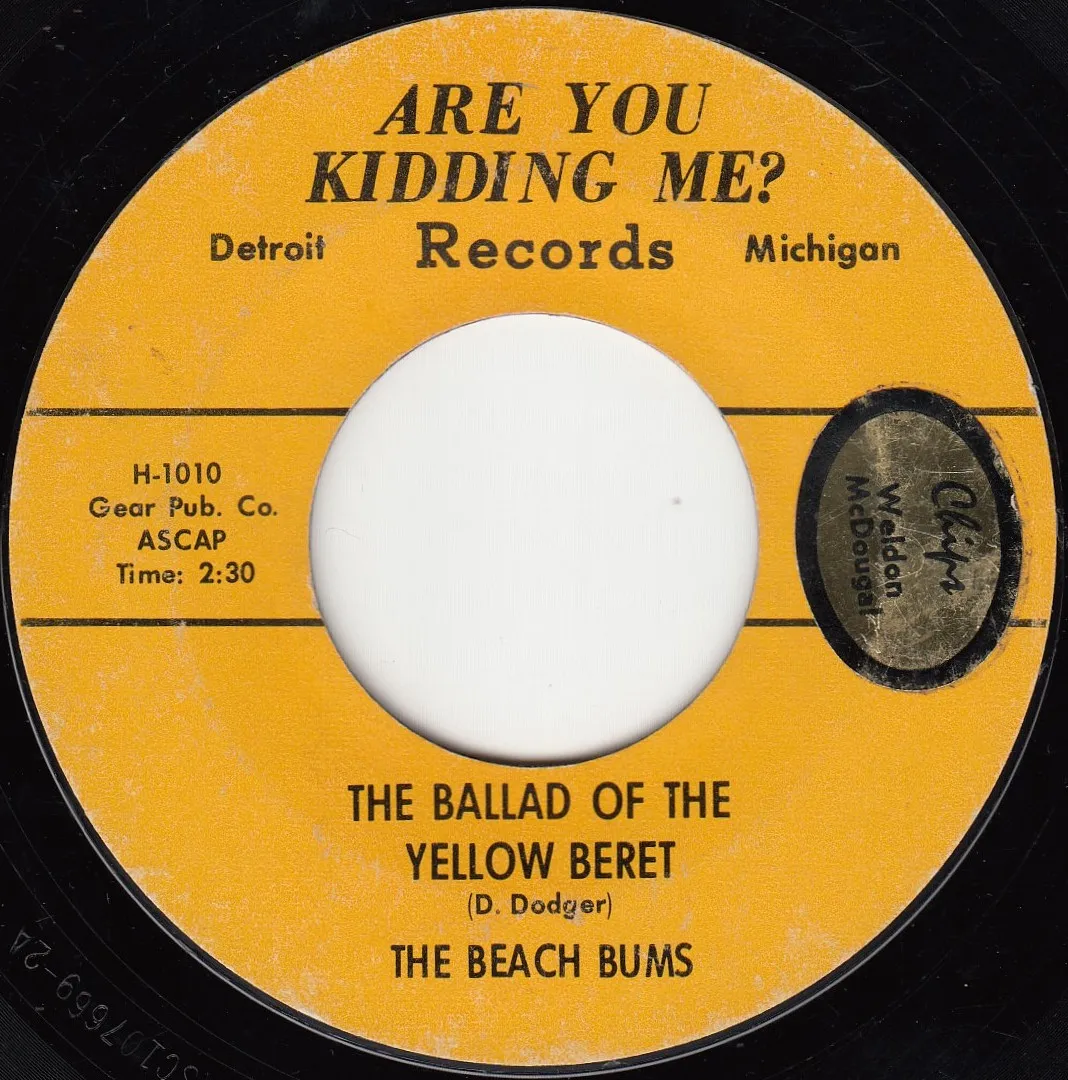 Ballad of the Yellow Beret – The Beach Bums (A-side label)
