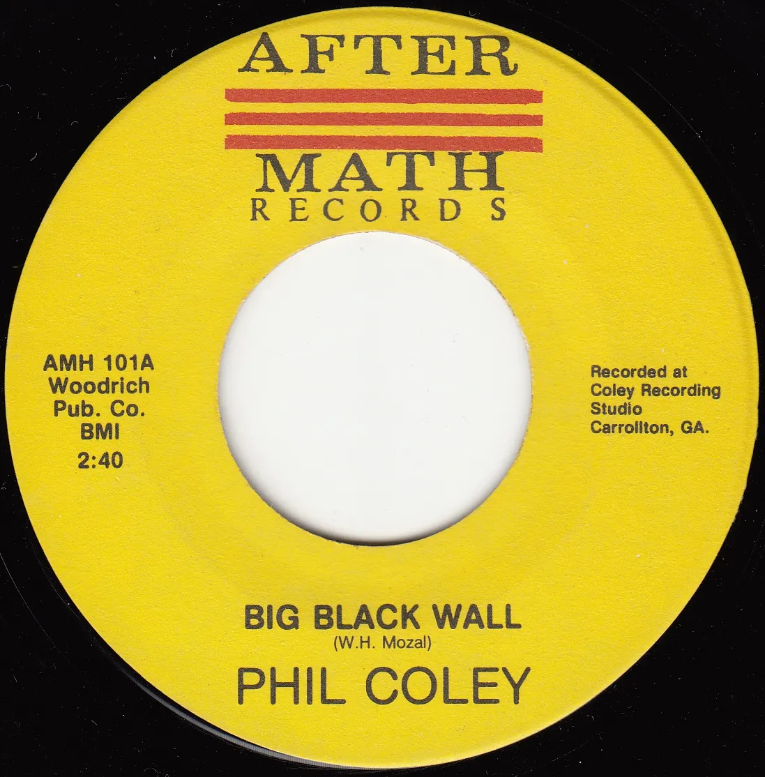 Big Black Wall – Phil Coley (A-side label)