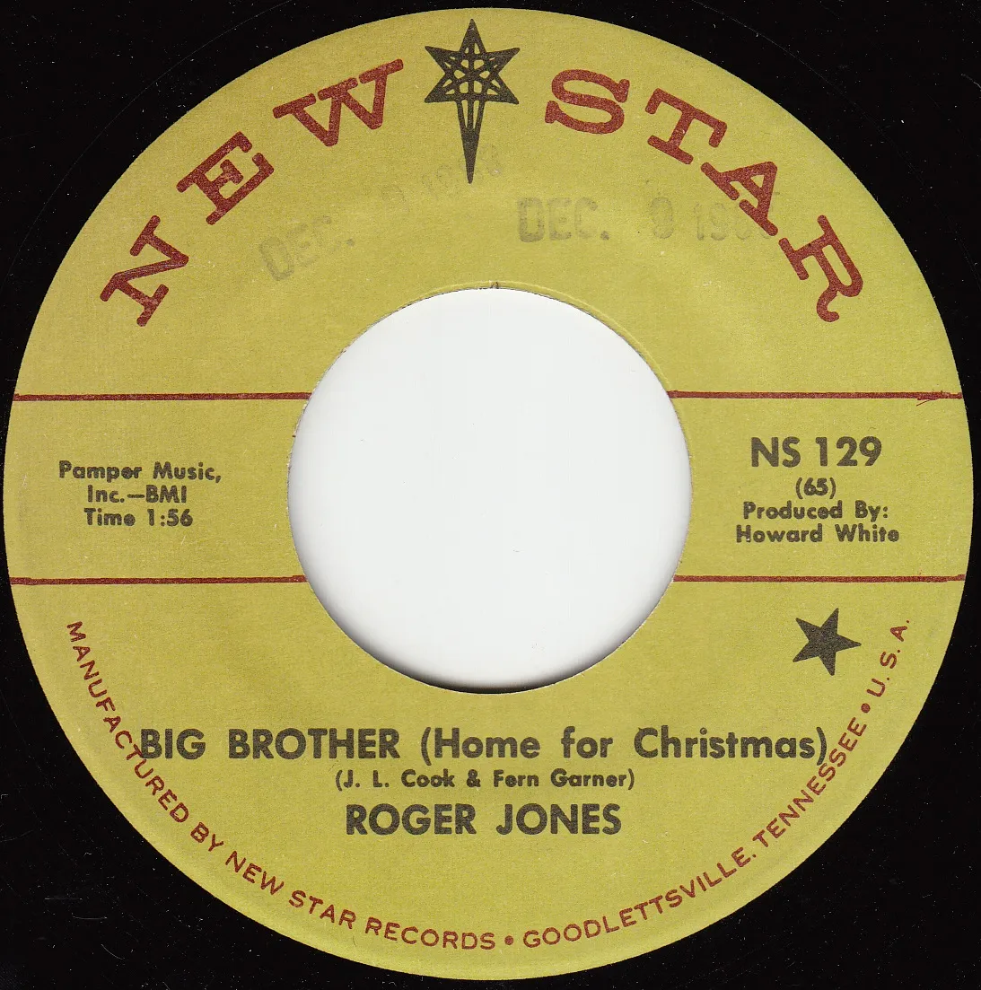 Big Brother (Home for Christmas) – Roger Jones (A-side label)