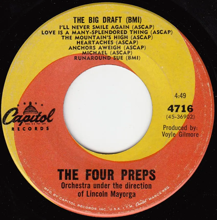 Big Draft – The Four Preps (A-side label)