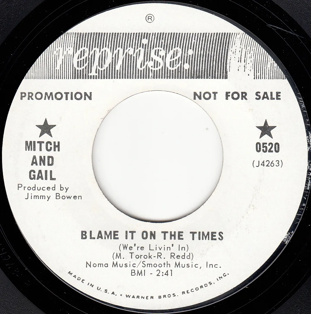 Blame It on the Times – Mitch and Gail (A-side label)