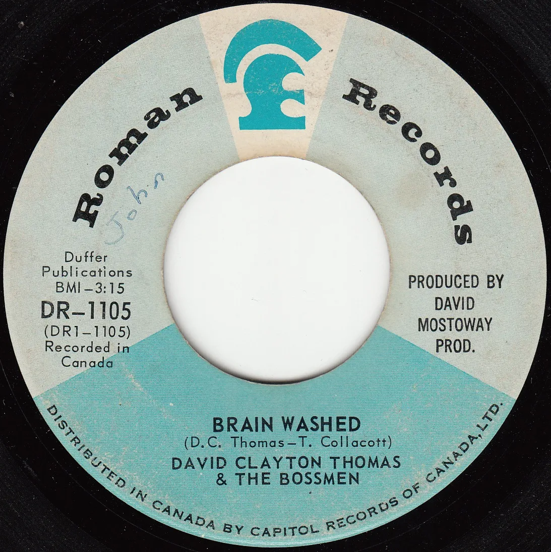 Brain Washed – David Clayton Thomas (A-side label)
