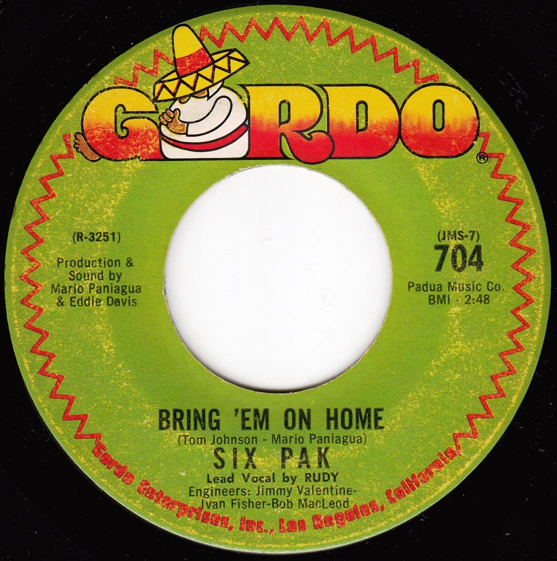 Bring 'Em on Home – Six Pak (A-side label)