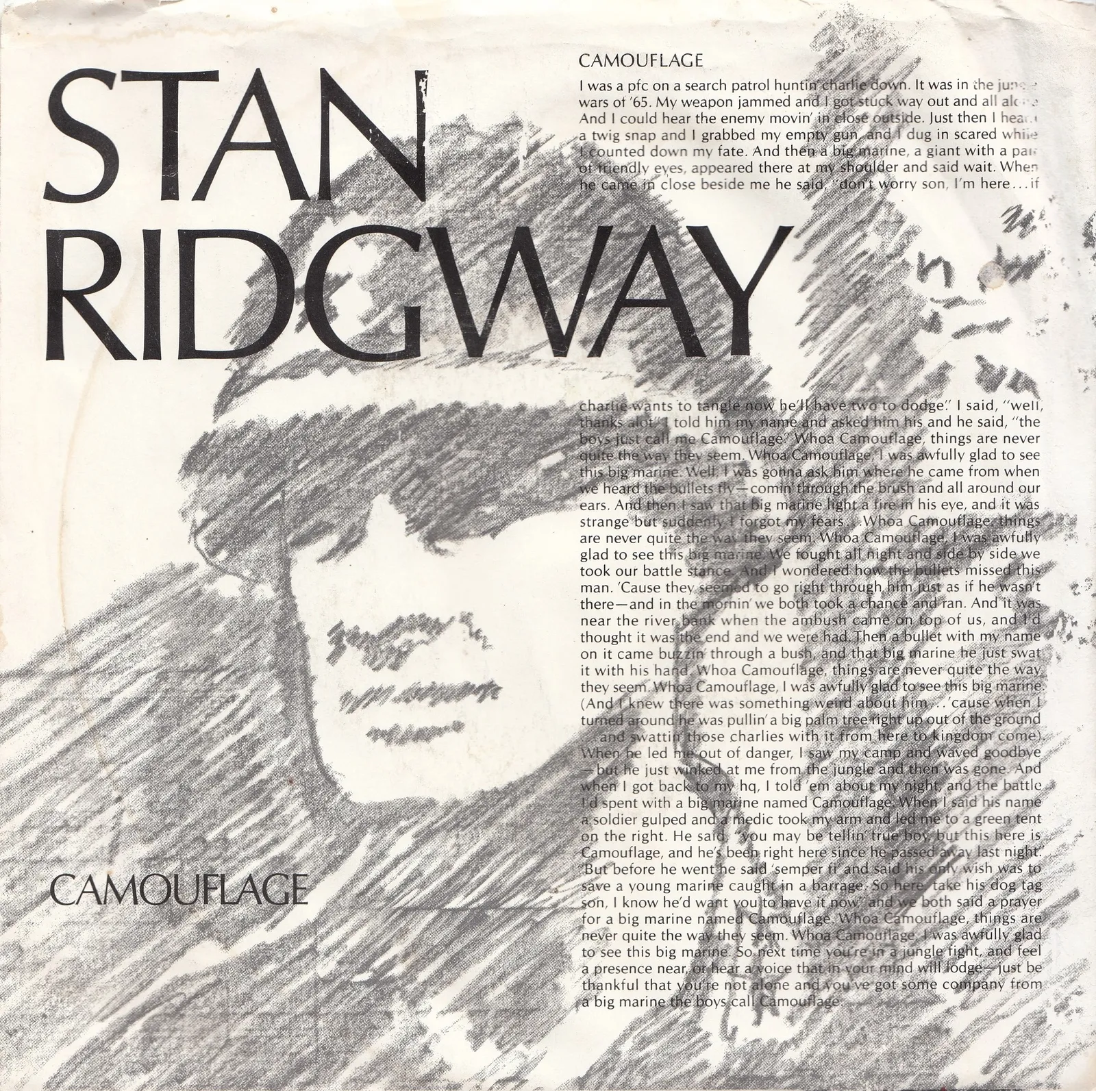 Camouflage – Stan Ridgeway (Picture sleeve (front))