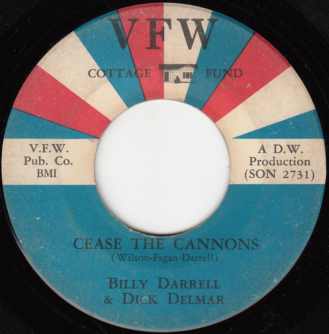 Cease the Cannons – Billy Darrell & Dick Delmar (A-side label)