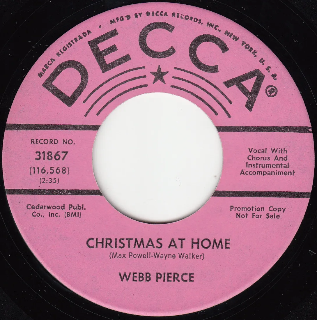 Christmas at Home – Webb Pierce (A-side label)