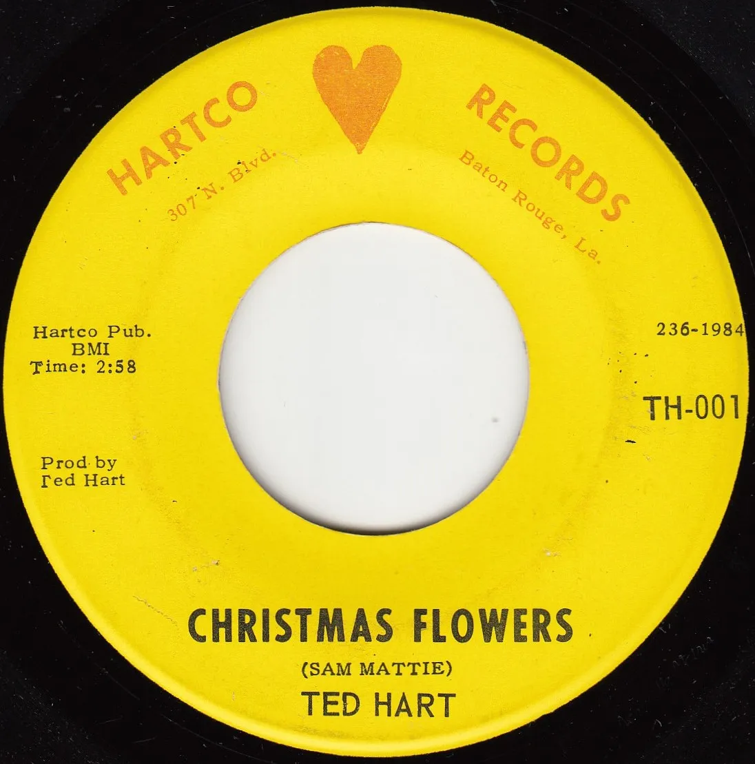 Christmas Flowers – Ted Hart (A-side label)
