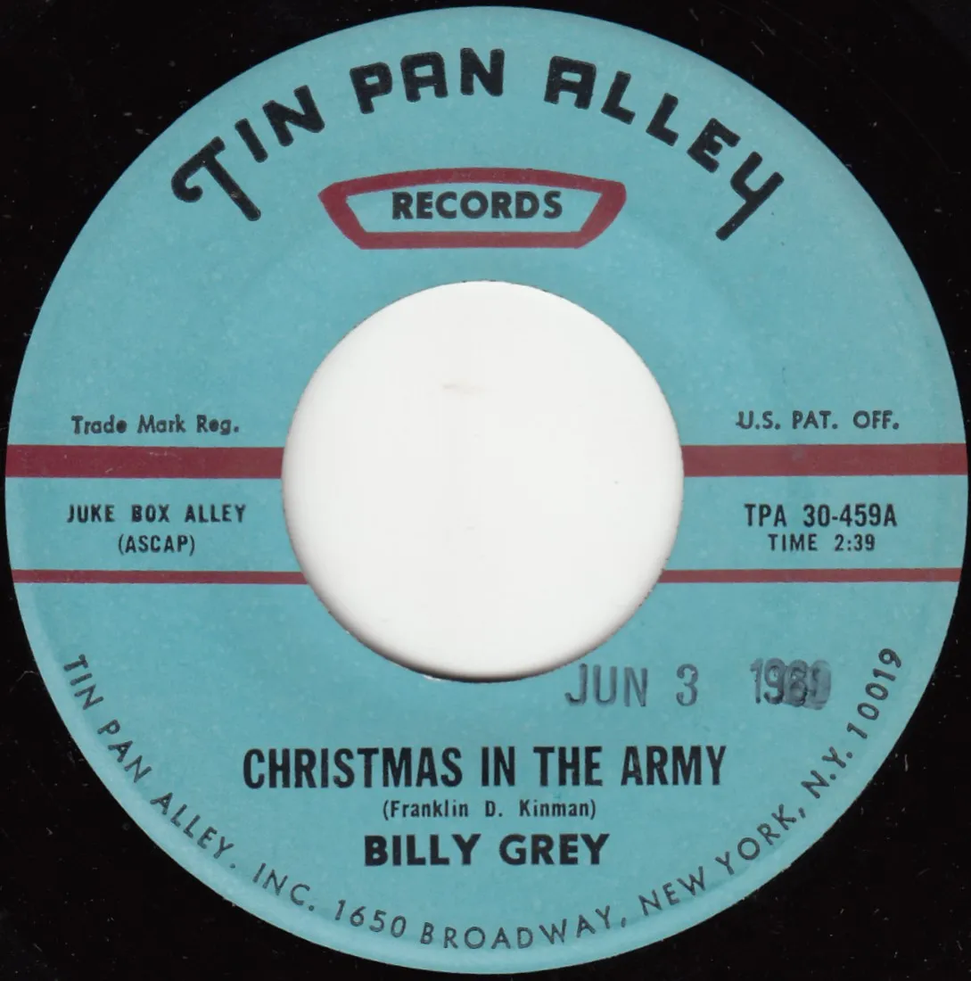 Christmas in the Army – Billy Grey (A-side label)