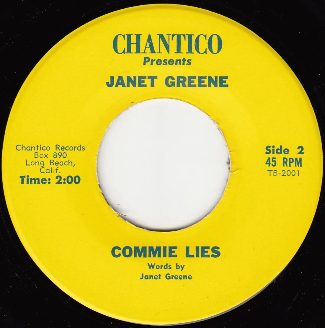 Commie Lies – Janet Greene (A-side label)