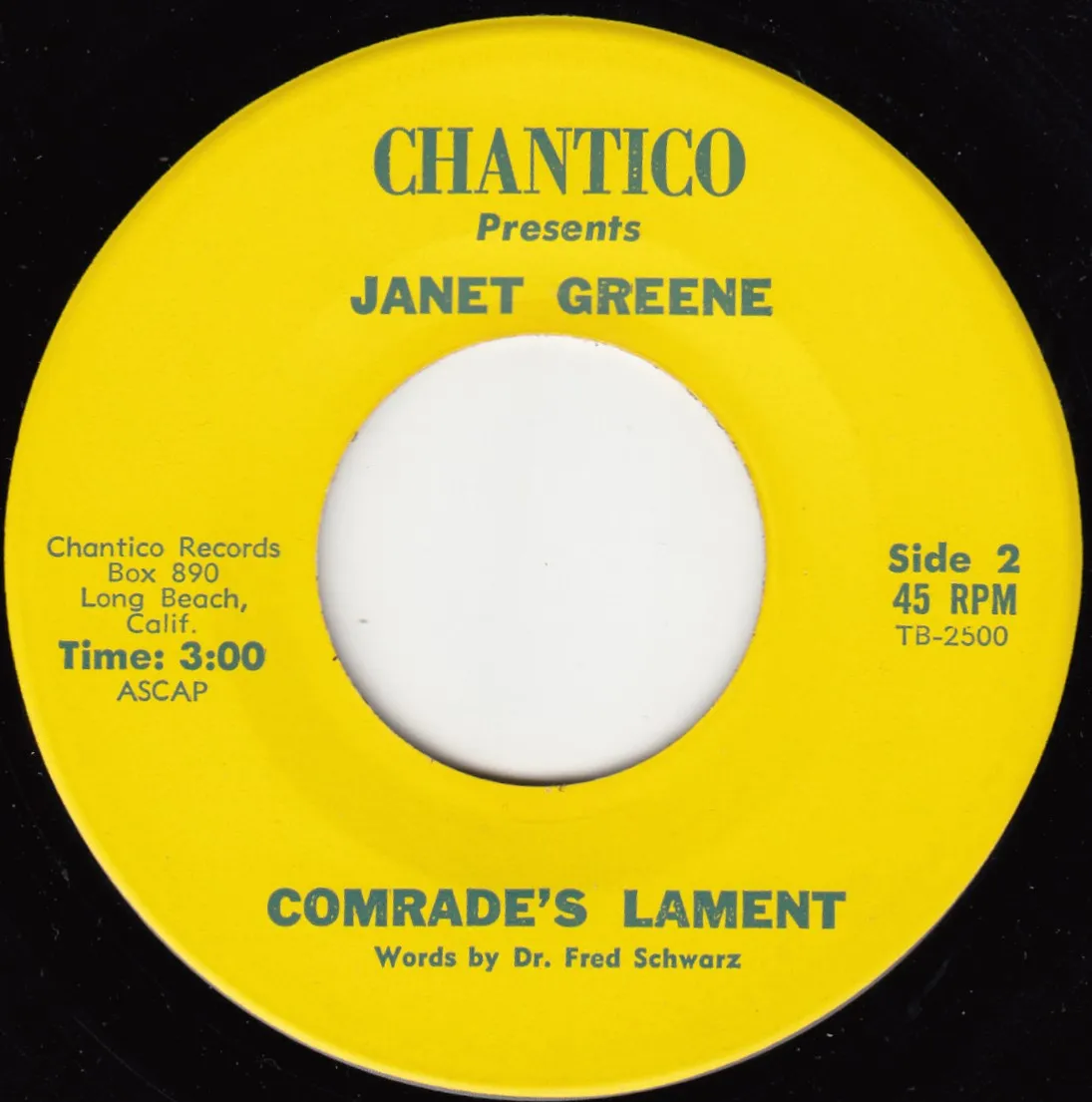 Comrade's Lament – Janet Greene (A-side label)