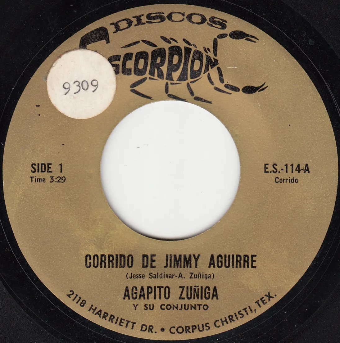 Corrido de Jimmy Aguirre – Agapito Zuniga (A-side label)