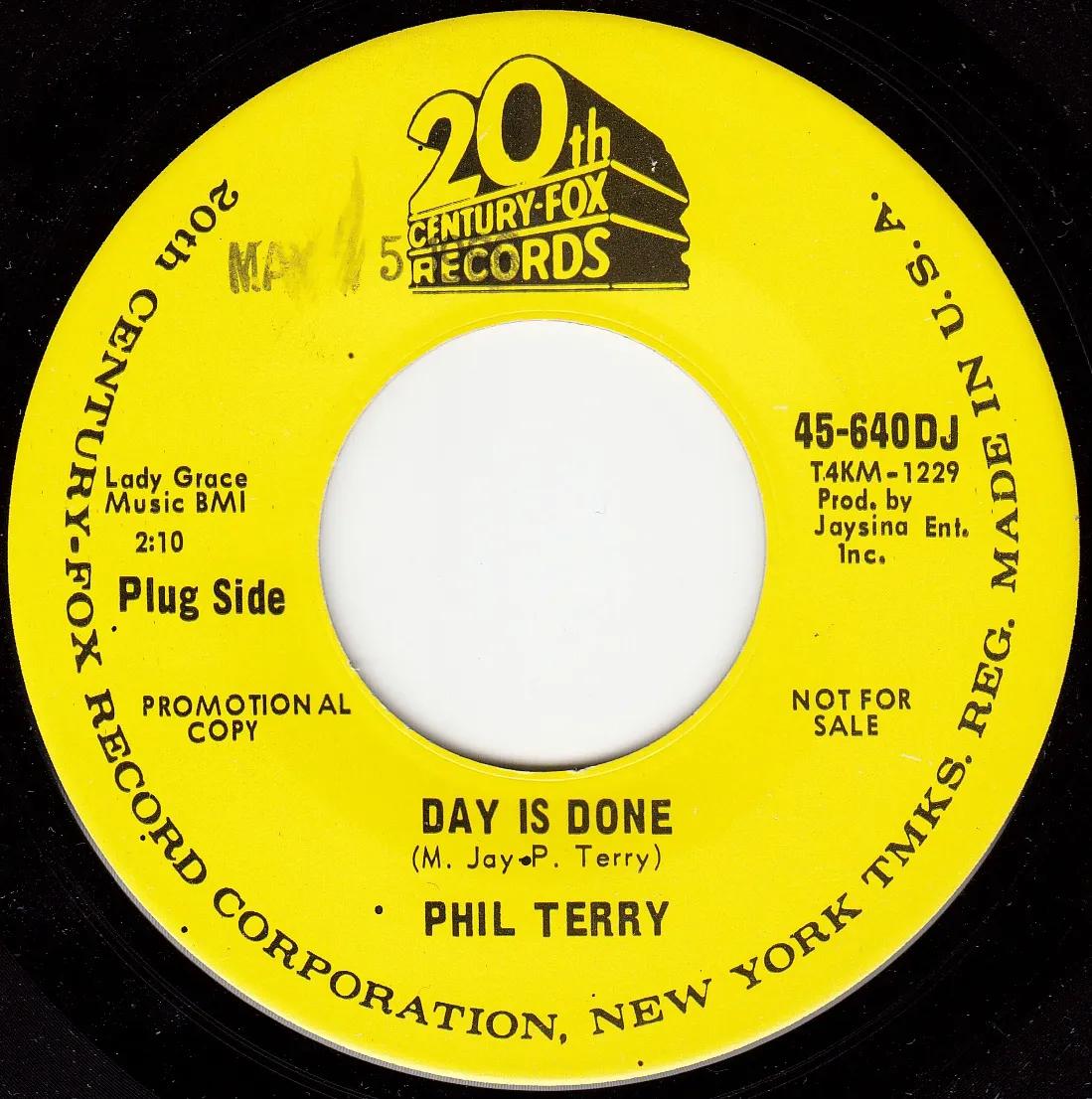 Day Is Done – Phil Terry (A-side label)