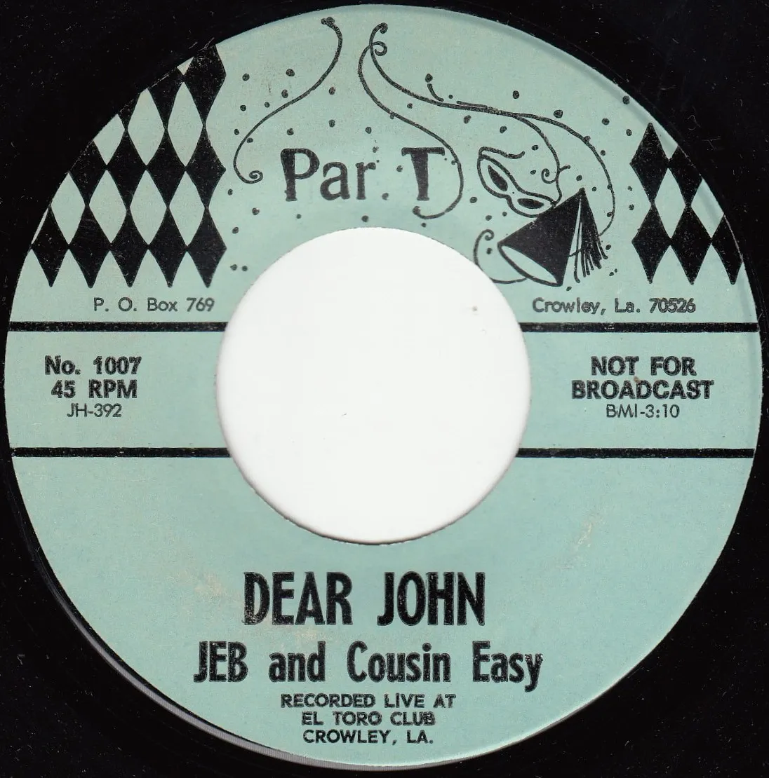 Dear John – Jeb and Cousin Easy (A-side label)