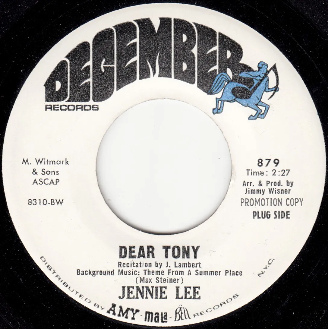 Dear Tony – Jennie Lee (A-side label)