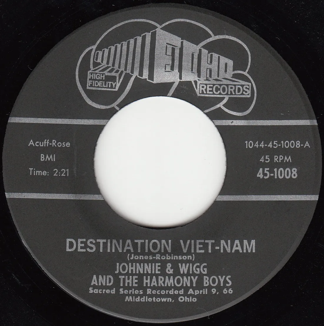 Destination Viet-Nam – Johnnie & Wigg (A-side label)