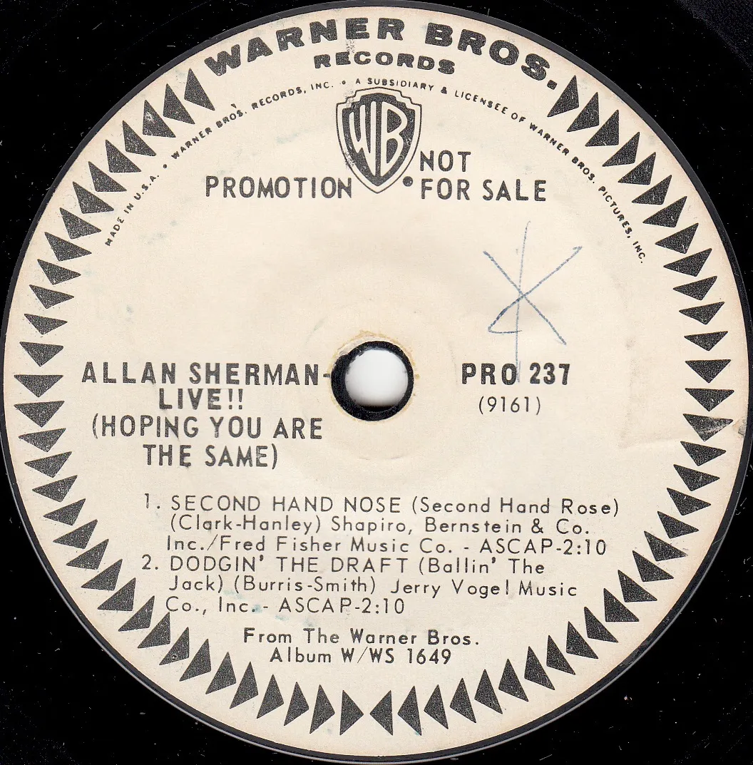 Dodgin' the Draft (Ballin' the Jack) – Allan Sherman (A-side label)