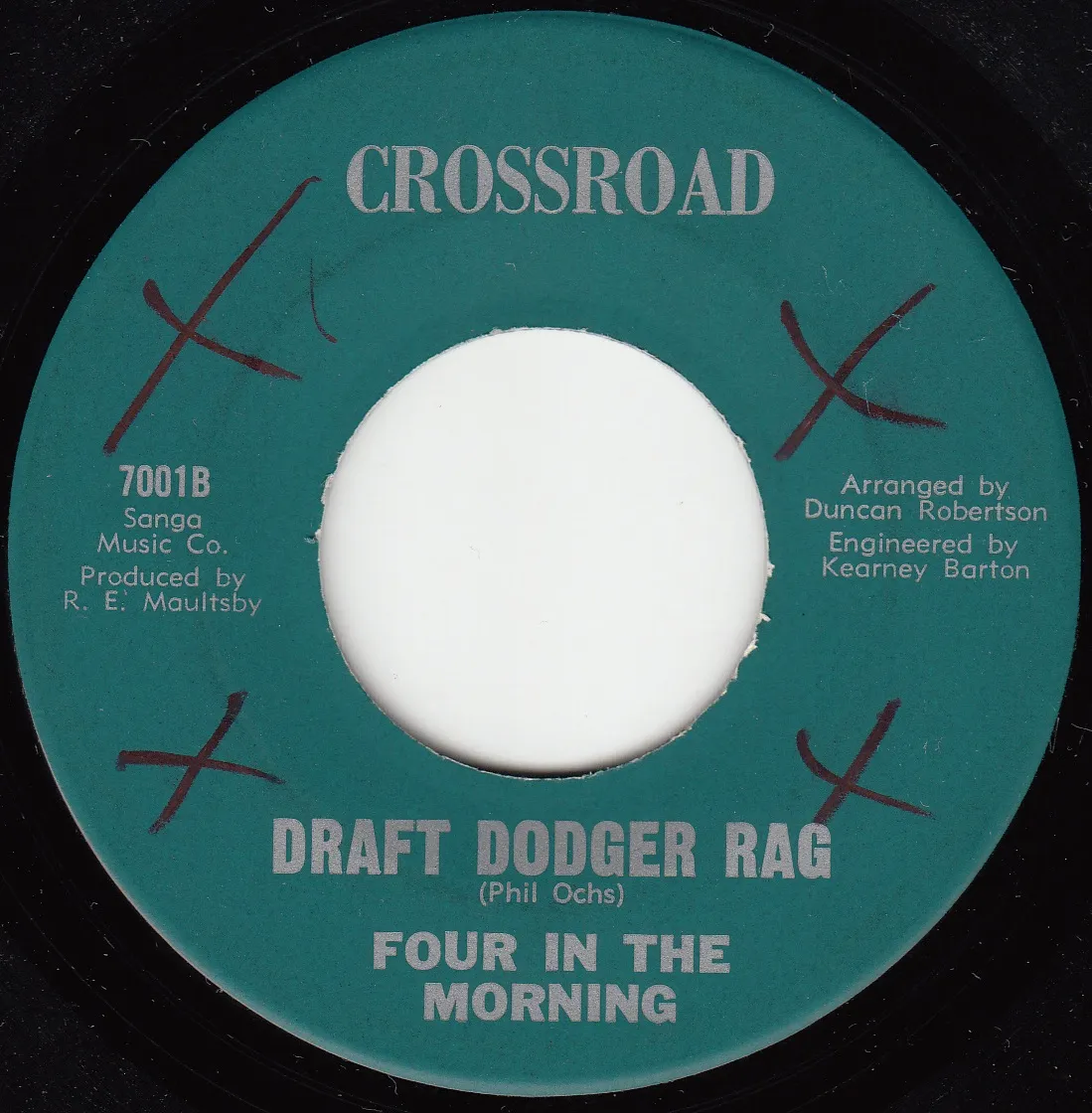 Draft Dodger Rag – Four in the Morning (A-side label)