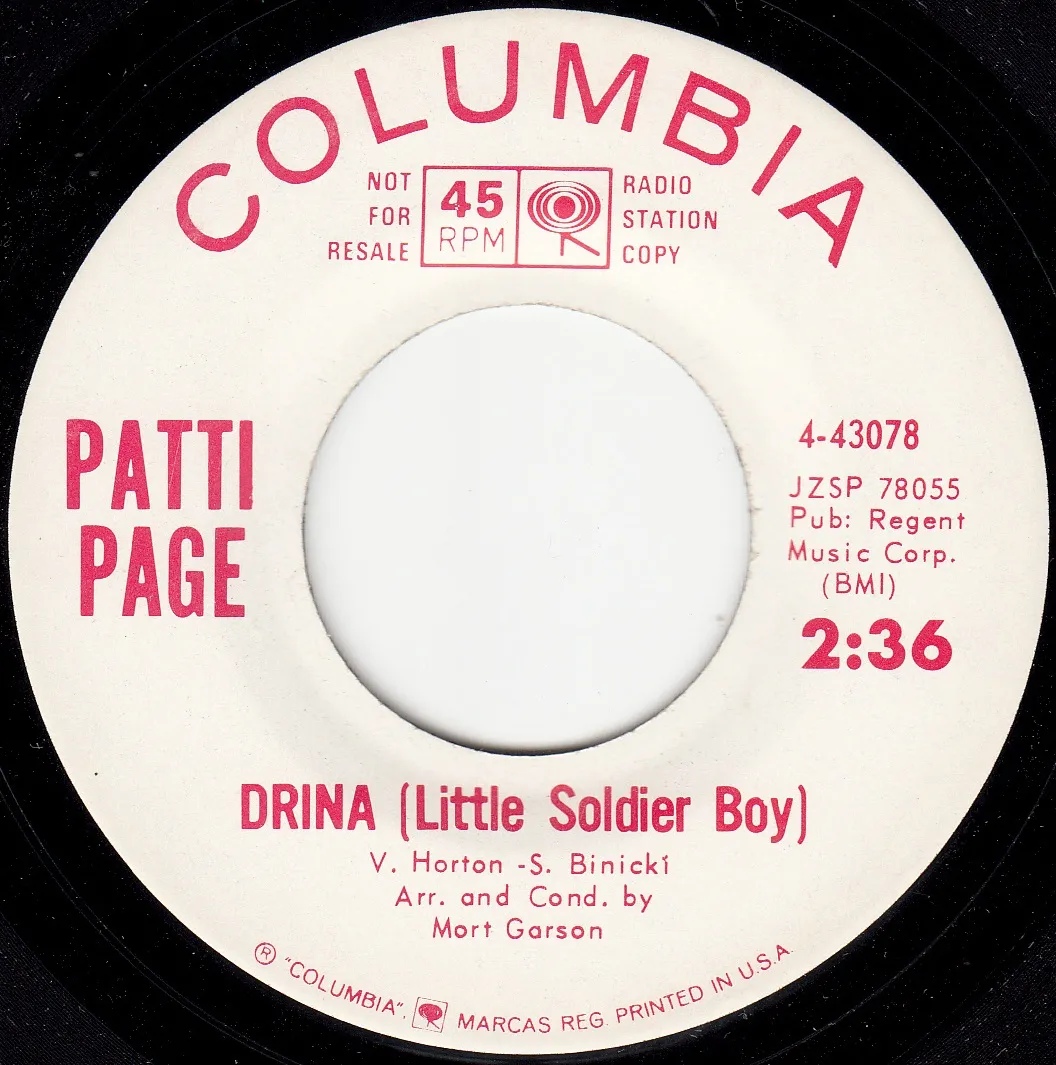 Drini (Little Soldier Boy) – Patti Page (A-side label)