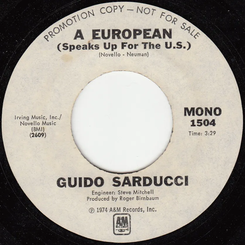 European (Speaks Up for the US) – Guido Sarducci (A-side label)