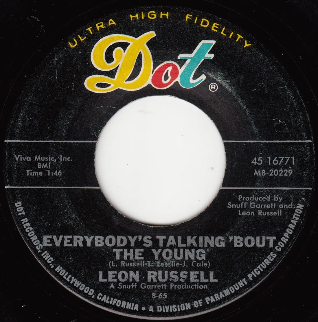 Everybody's Talking 'Bout the Young – Leon Russell (A-side label)