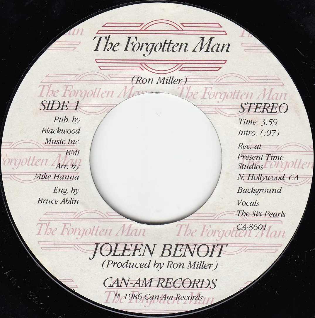 Forgotten Man – Joleen Benoit (A-side label (vocal))