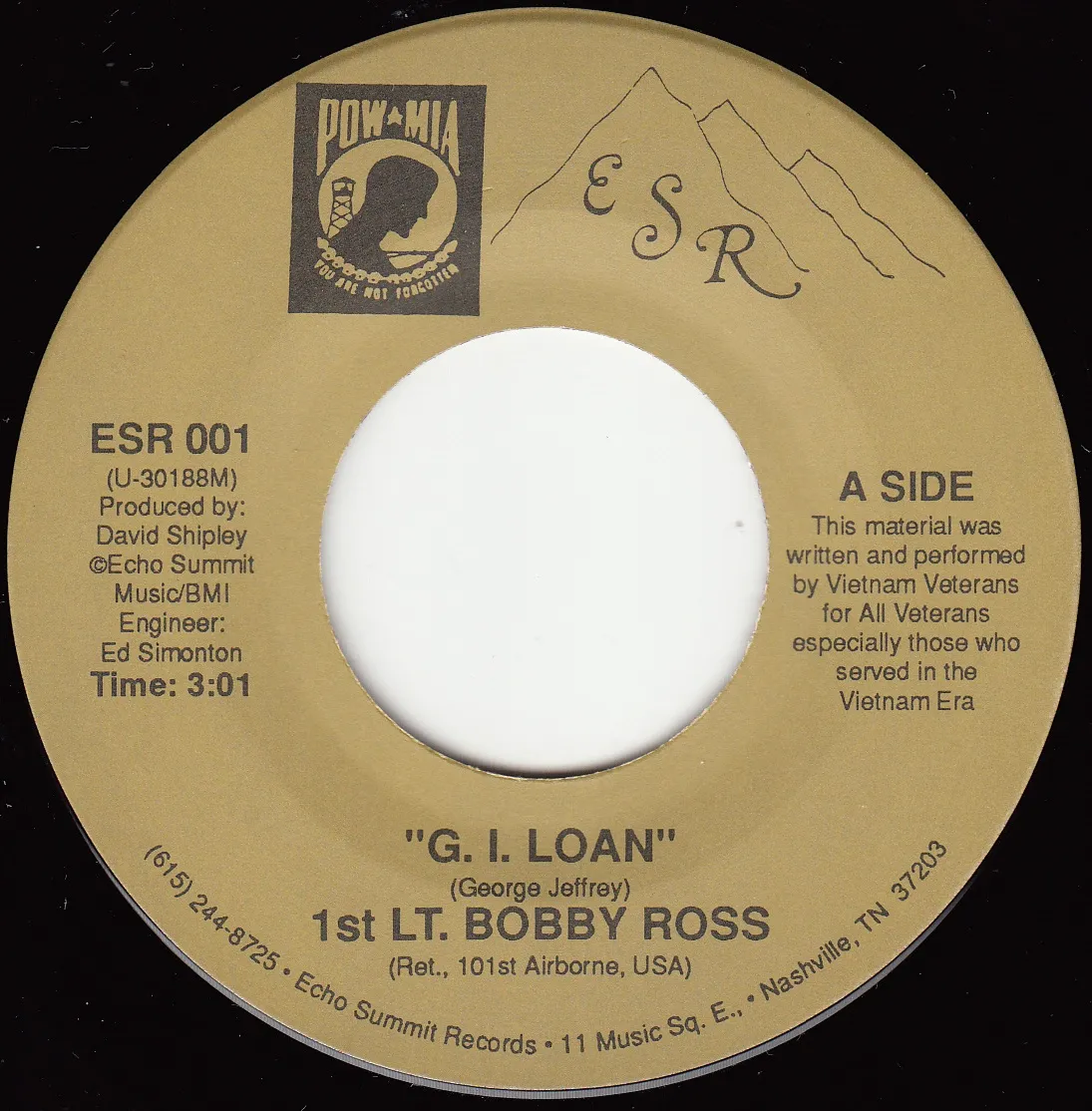 G.I. Loan – 1st Lt. Bobby Ross (A-side label)