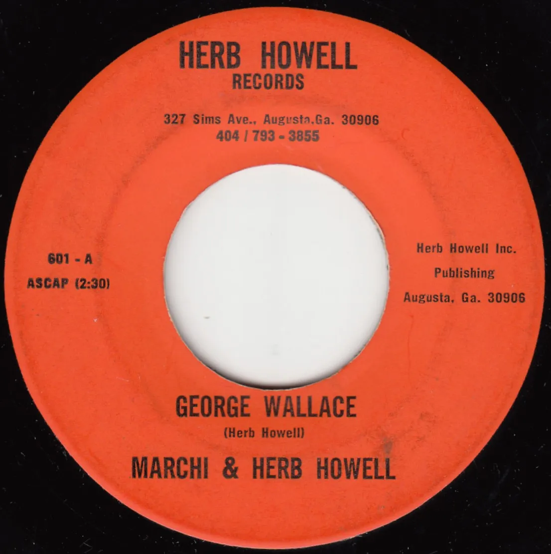 George Wallace – Marchi & Herb Howell (A-side label)