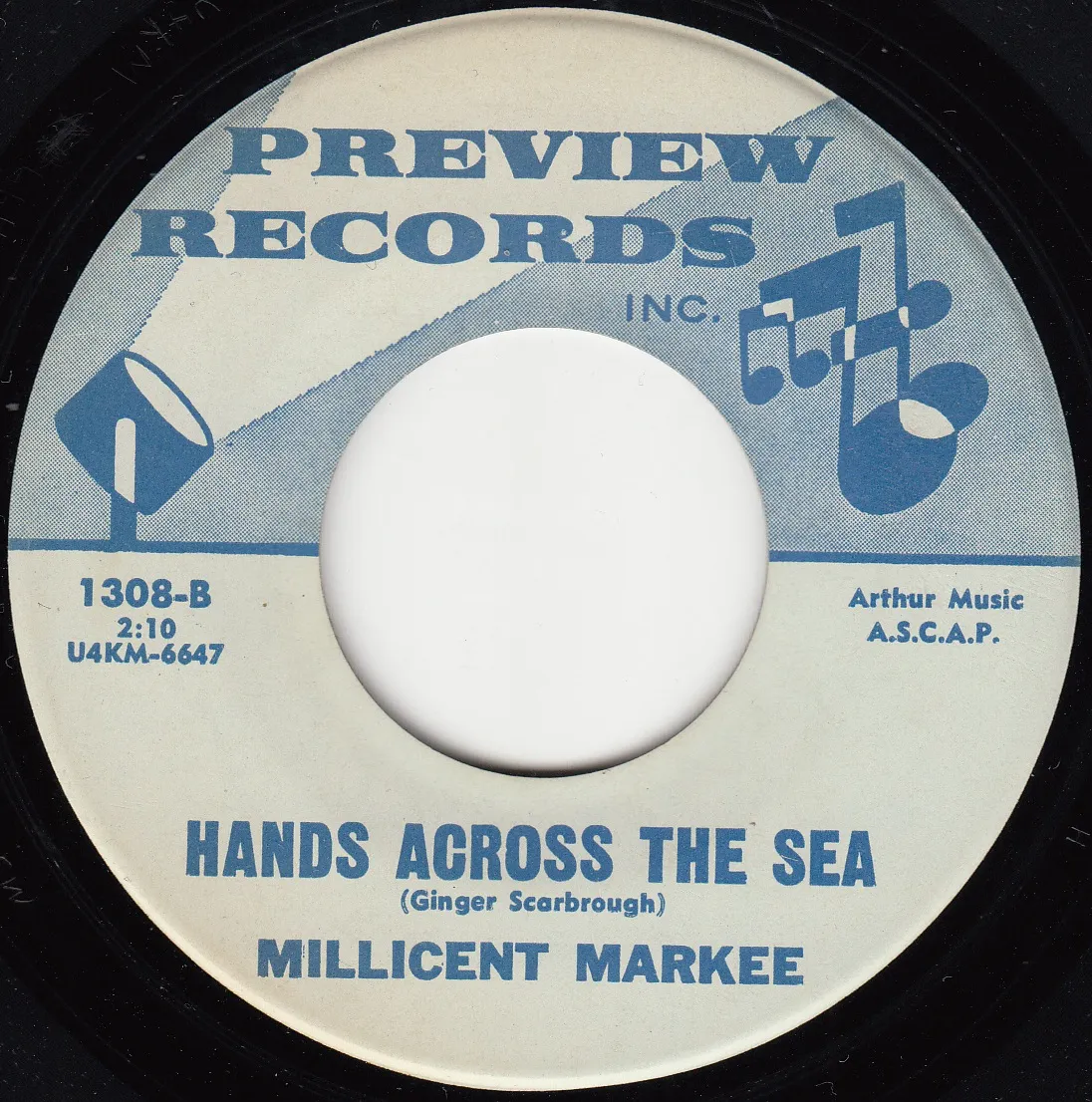 Hands Across the Sea – Millicent Markee (A-side label)