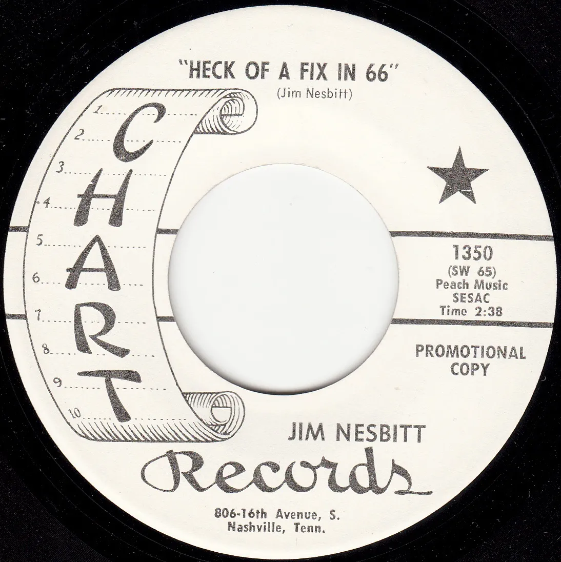 Heck of a Fix in 66 – Jim Nesbitt (A-side label)