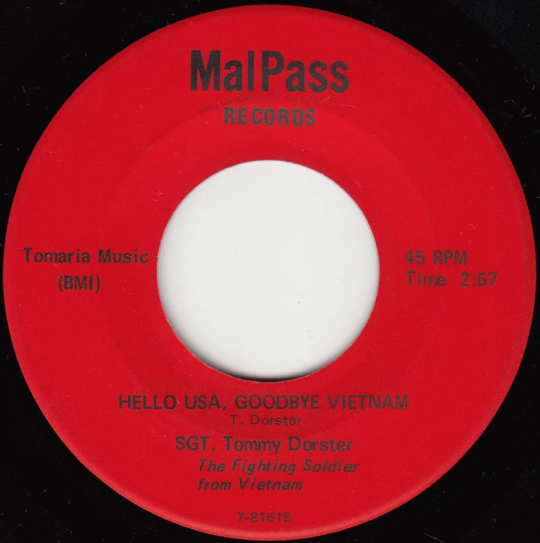 Hello USA, Goodbye Vietnam – Tommy Dorster (A-side label)