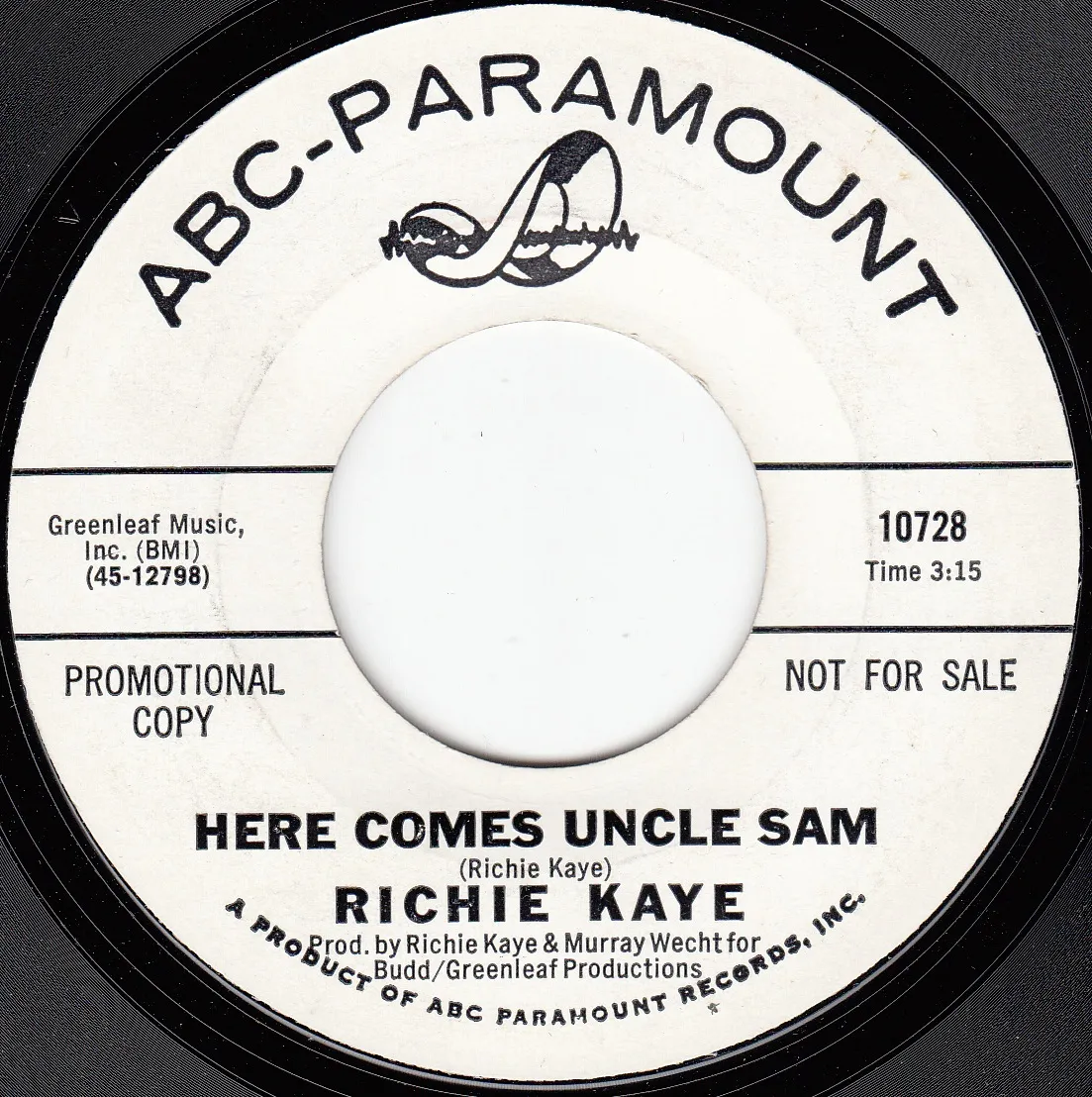 Here Comes Uncle Sam – Richard Kaye (A-side label)