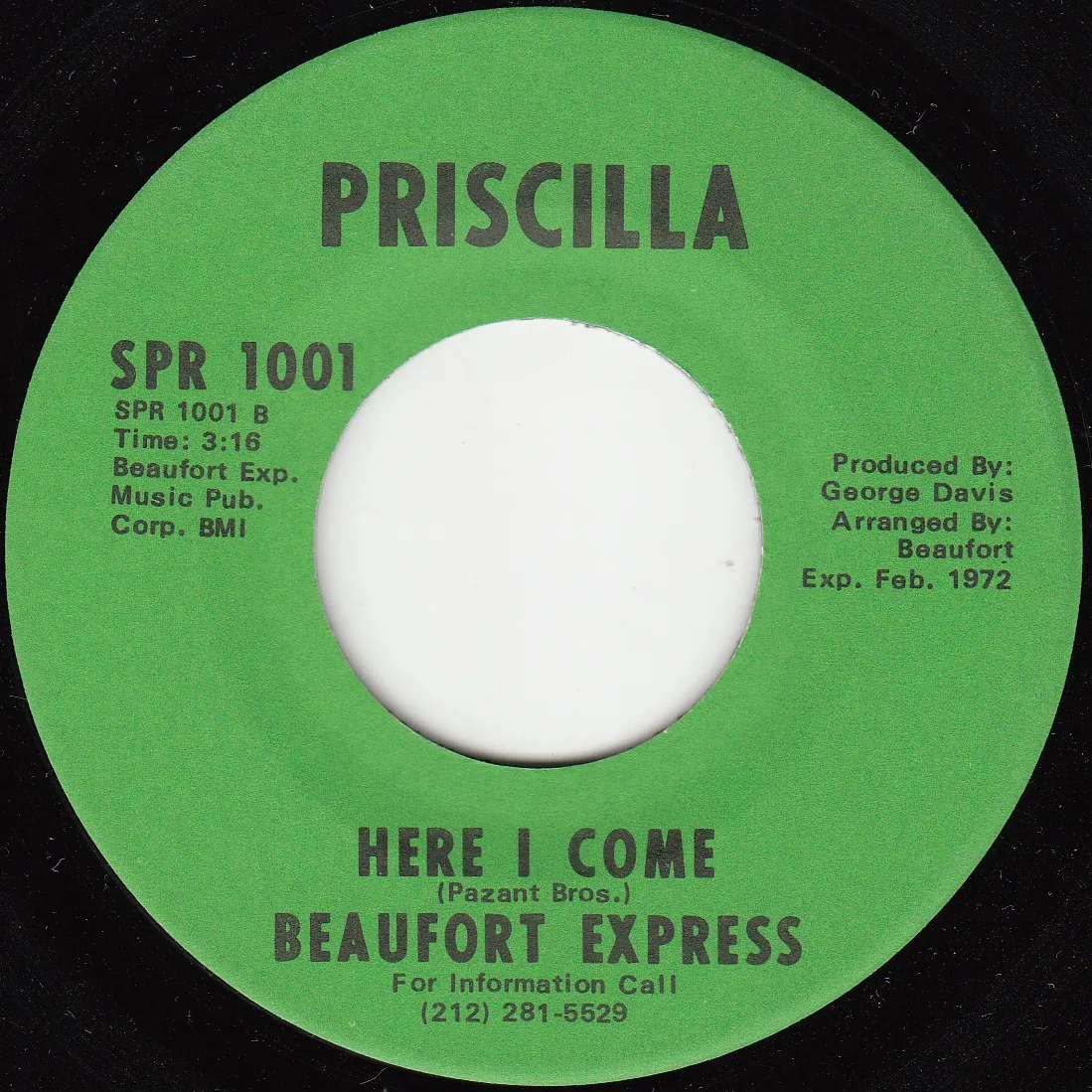 Here I Come – Beaufort Express (A-side label)