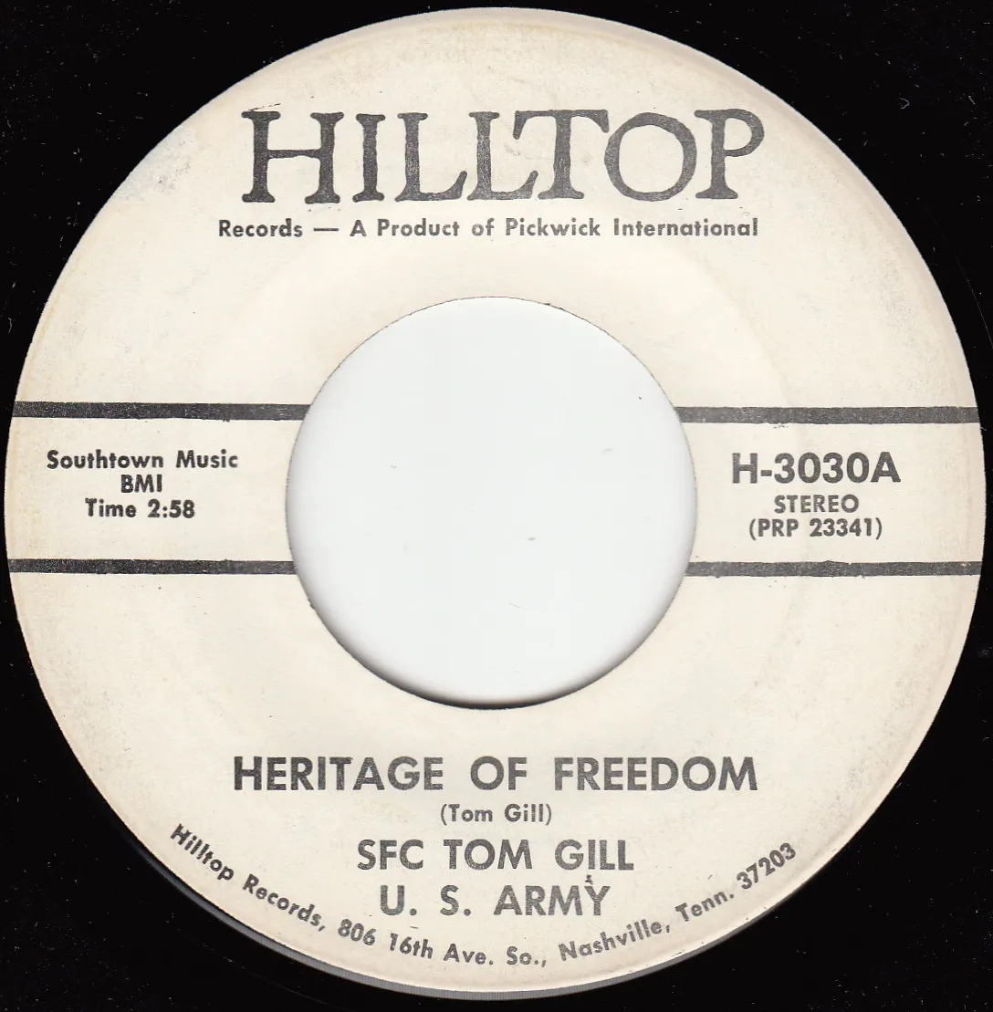 Heritage of Freedom – Tom Gill (A-side label)