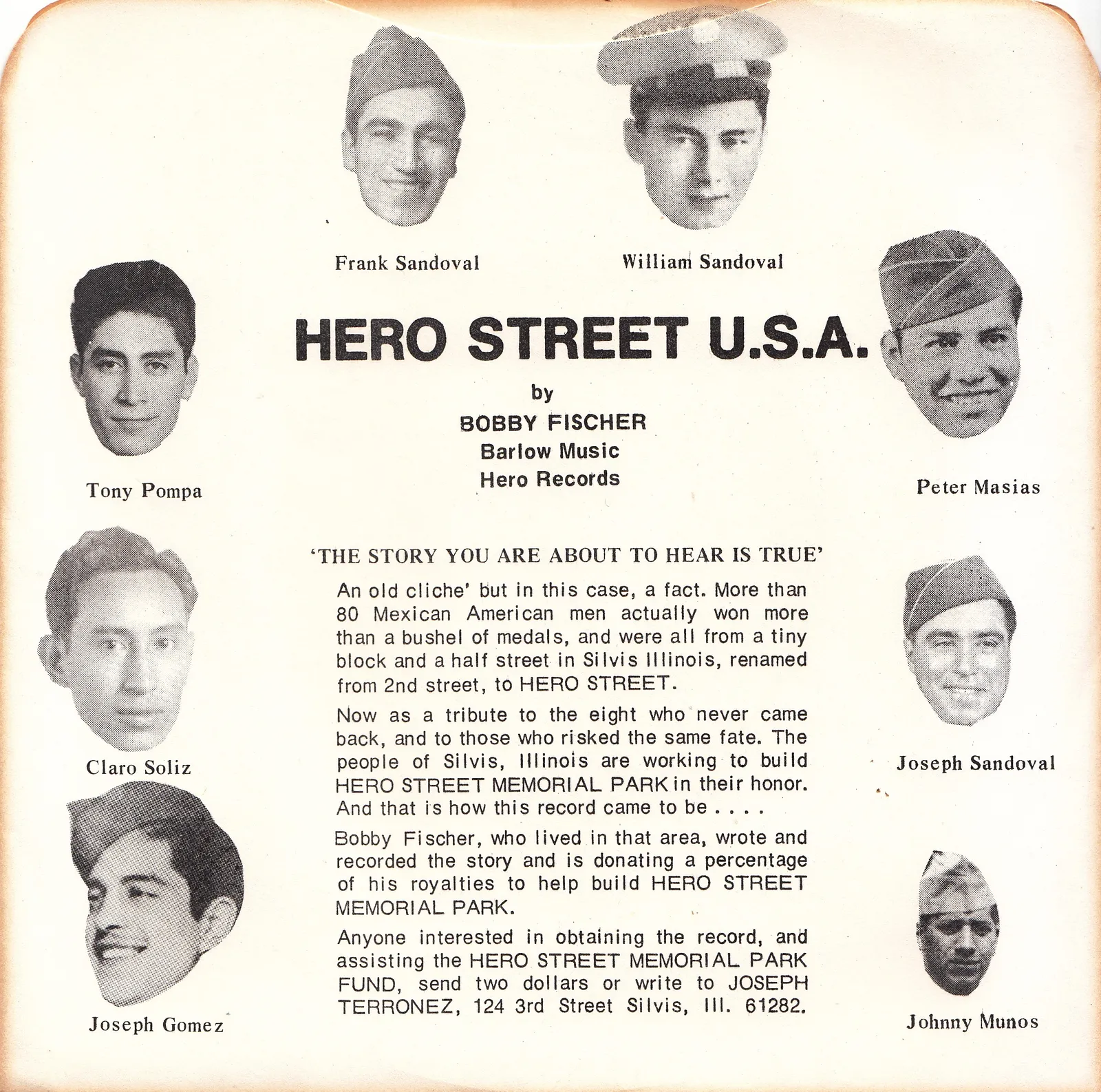 Hero Street U.S.A. – Bobby Fischer (Picture sleeve)