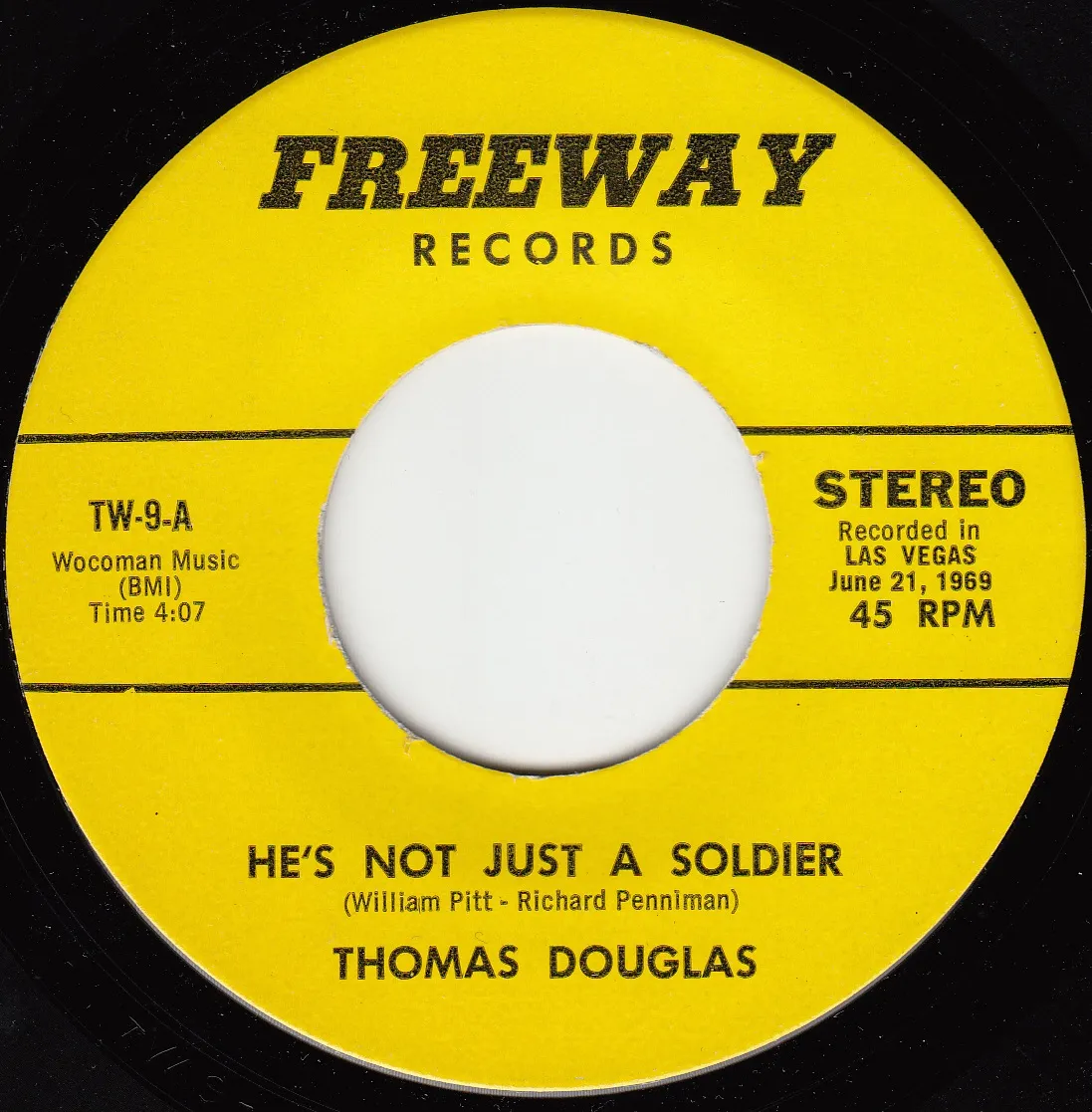 He's Not Just a Soldier – Thomas Douglas (A-side label)