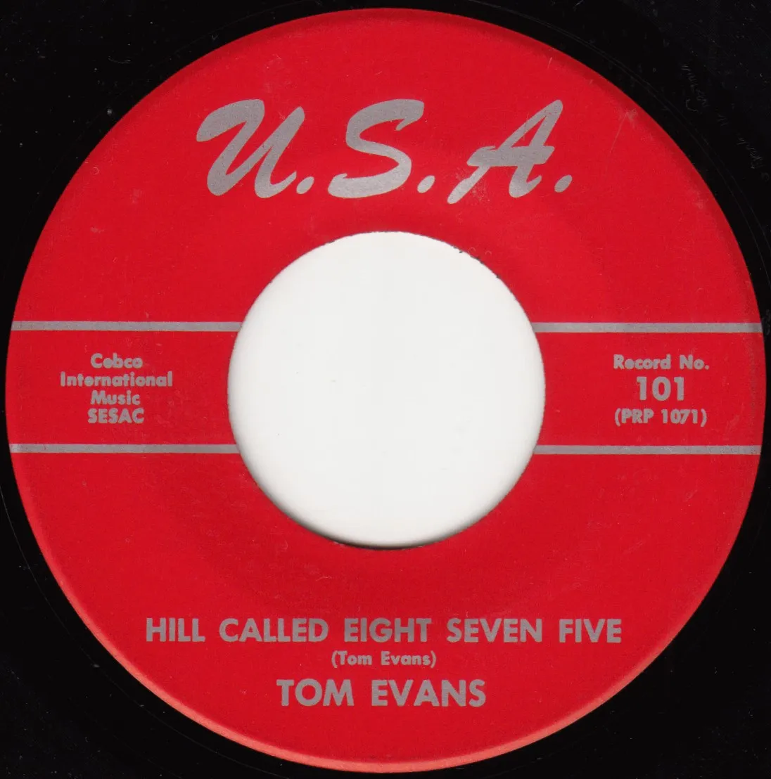 Hill Called Eight Seven Five – Tom Evans (A-side label)