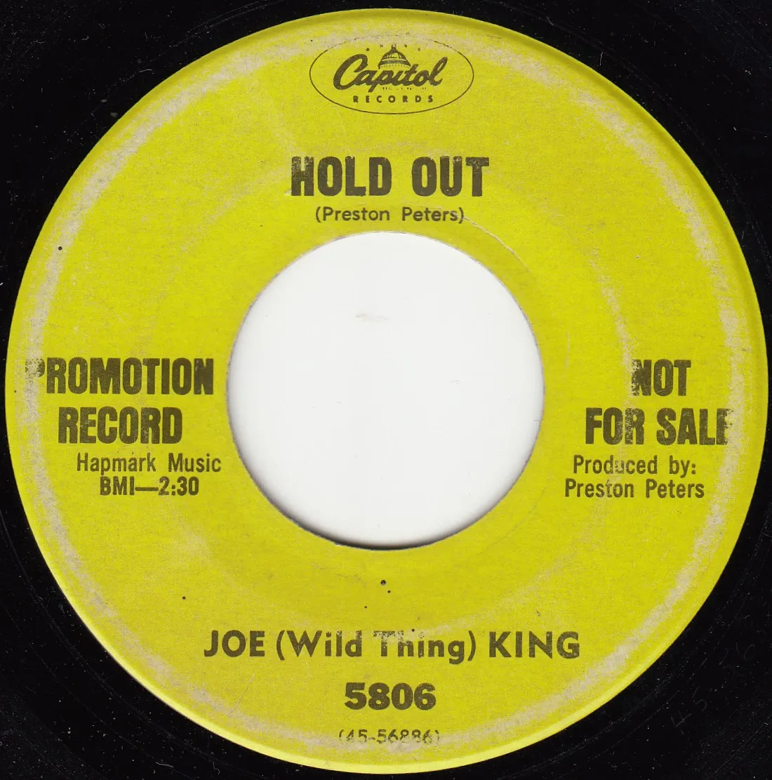 Hold Out – Joe Wild Thing King (A-side label)