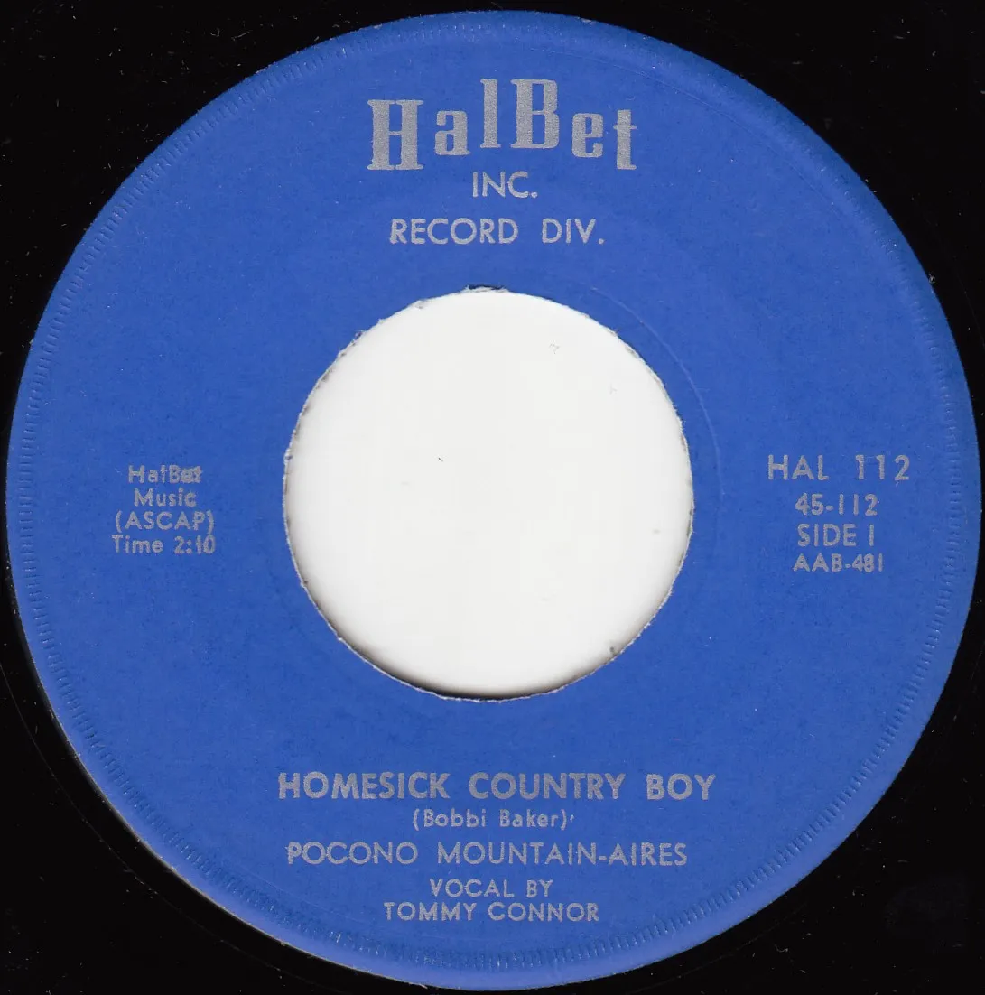 Homesick Country Boy – Pocono Moutain-Aires (A-side label)