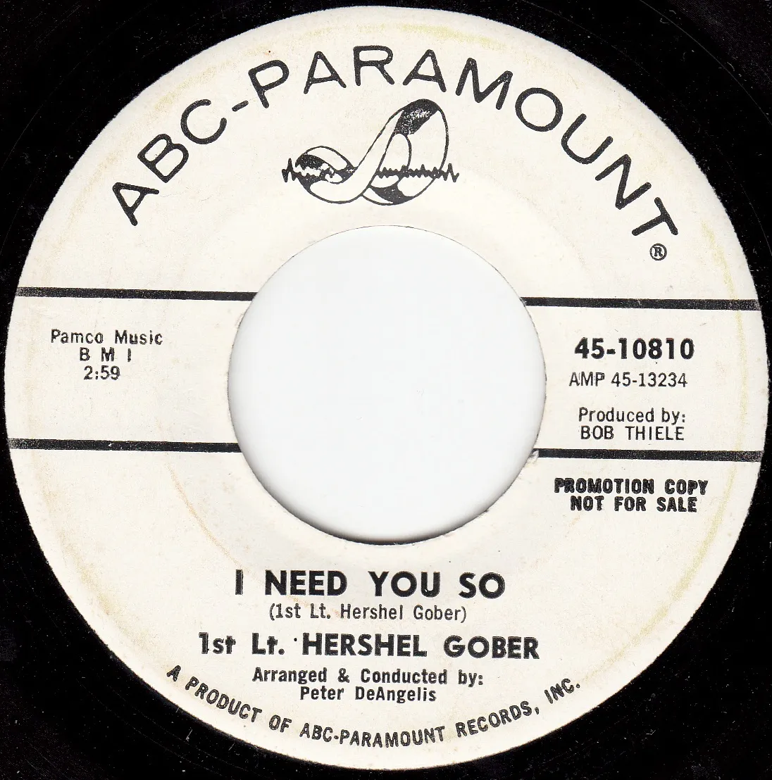 I Need You So – Hershel Gober (A-side label)