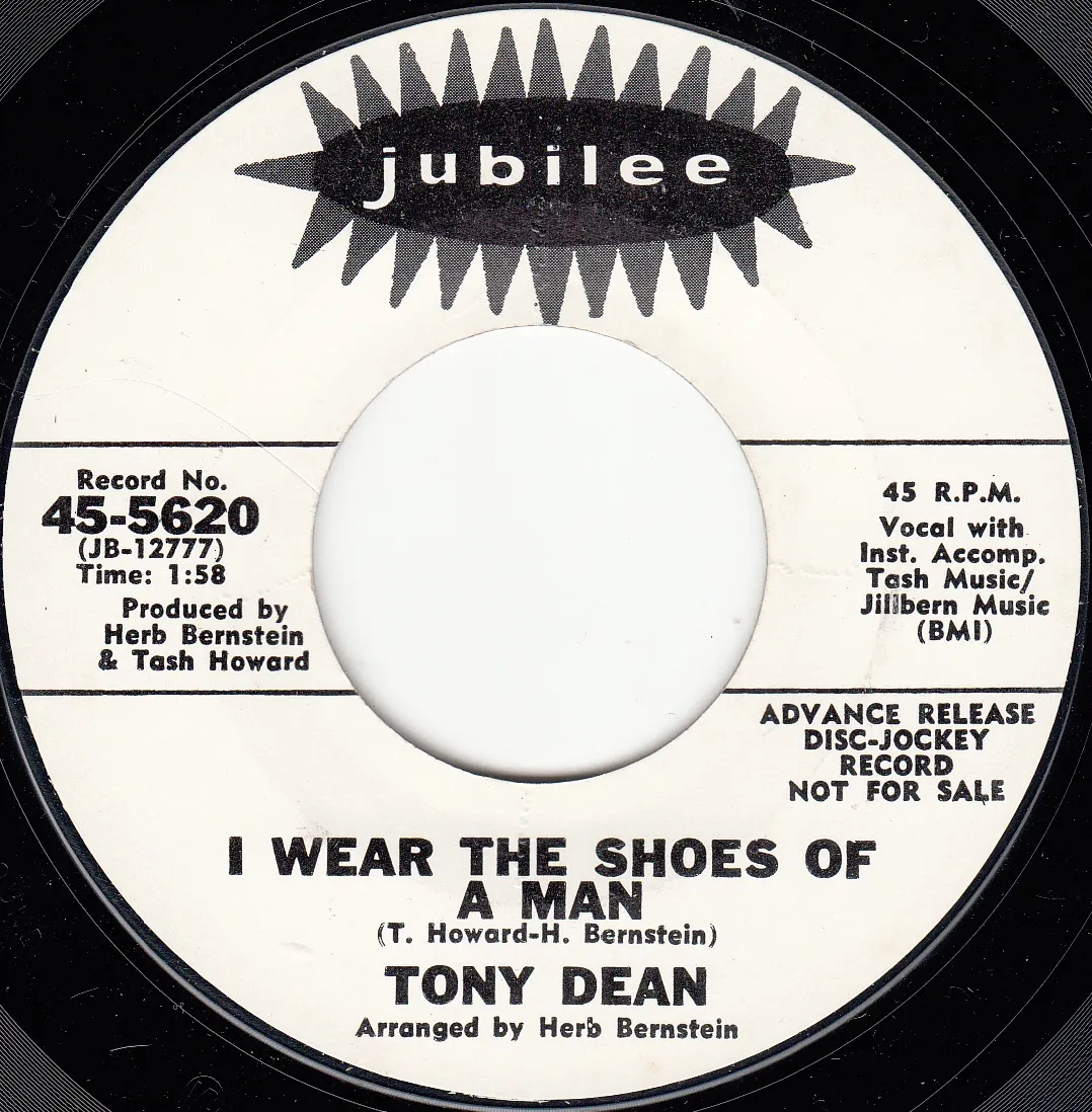 I Wear the Shoes of a Man – Tony Dean (A-side label)